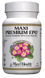 Maxi Health Kosher Maxi Premium EPO - Evening Primrose with Flax Seed Oil (Omega-3, 6 & 9) 180 MaxiCaps